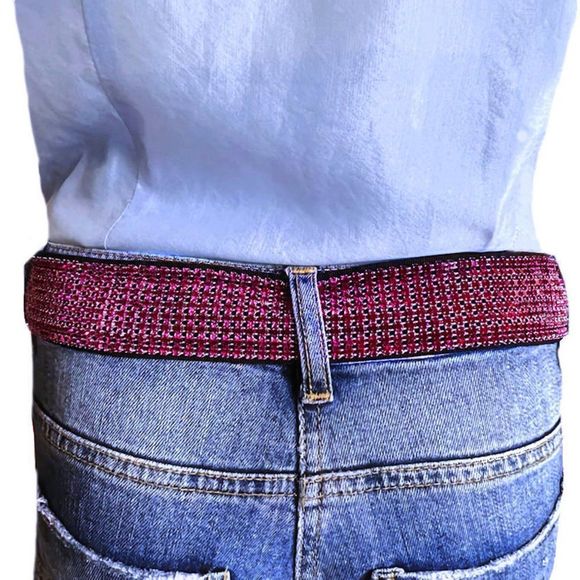 Vintage Y2K DOLCE & GABBANA Pink Swarovski Crystal Embellished Belt - Picture 3 of 11